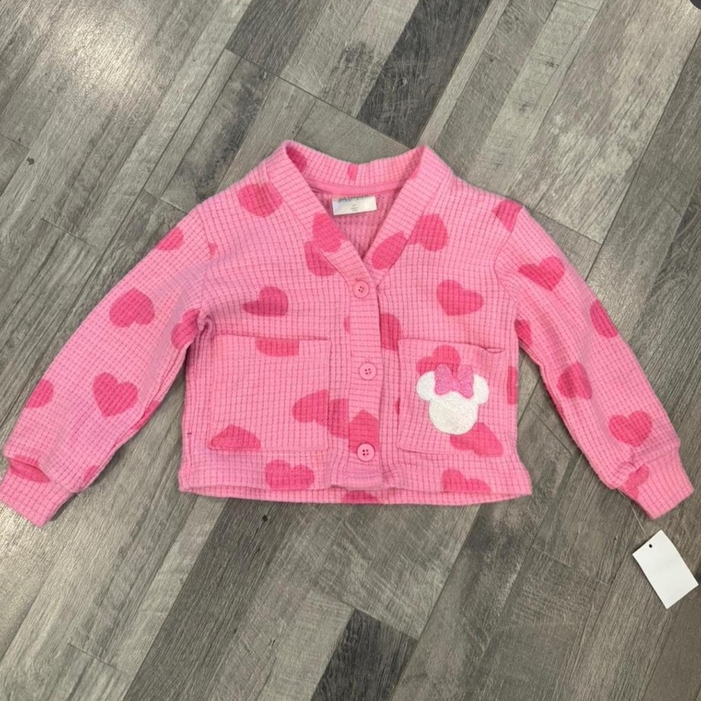 Disney Pink Heart Button-Down Top with Minnie Accent